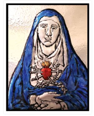 7 Sorrows of Mary Holy Card - SPANISH