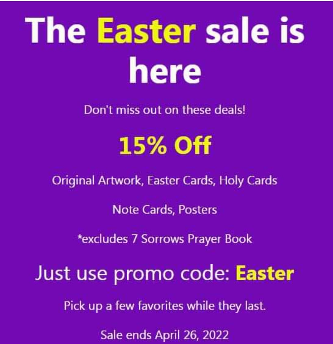 15% SALE! Promo code: Easter