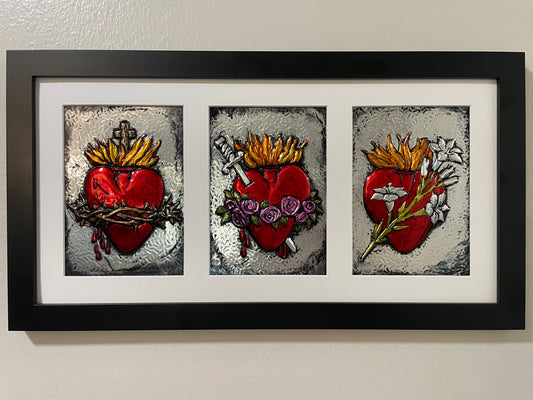 Sacred Hearts of Jesus, Mary and Joseph-Artwork