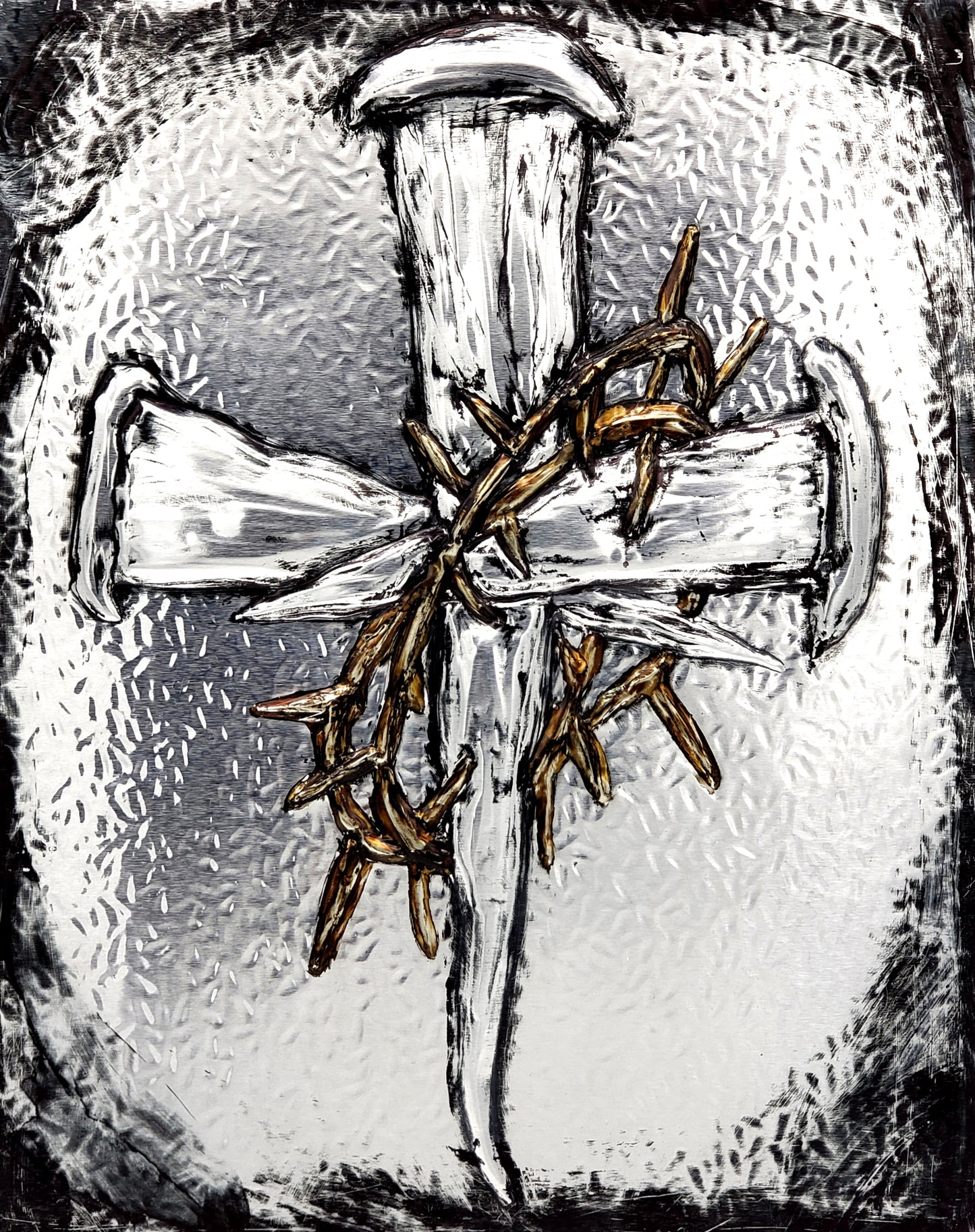 Crown of Thorns & Nails Cross Artwork