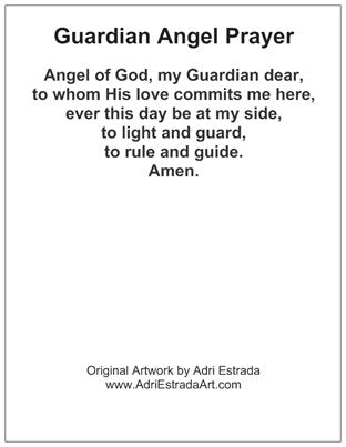 Guardian Angel Holy Card