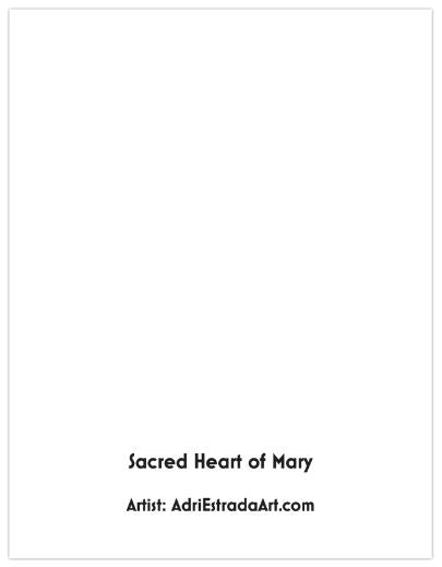 Sacred Heart of Mary Holy Card